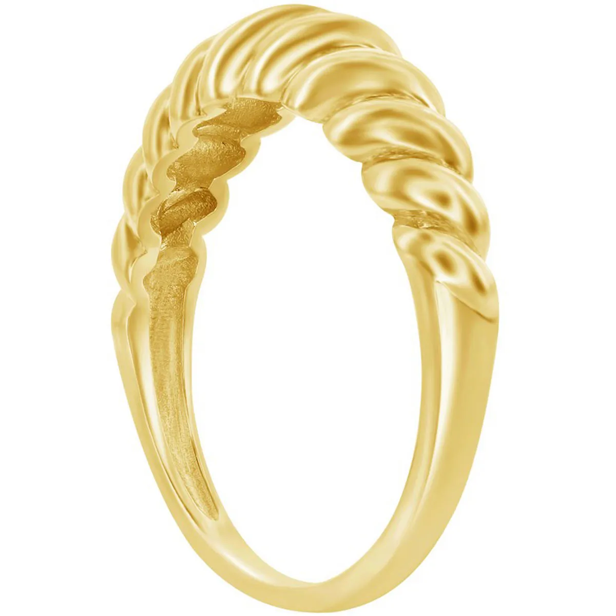 Classic Women's Gold Plated Croissant Design Ring - W-2860