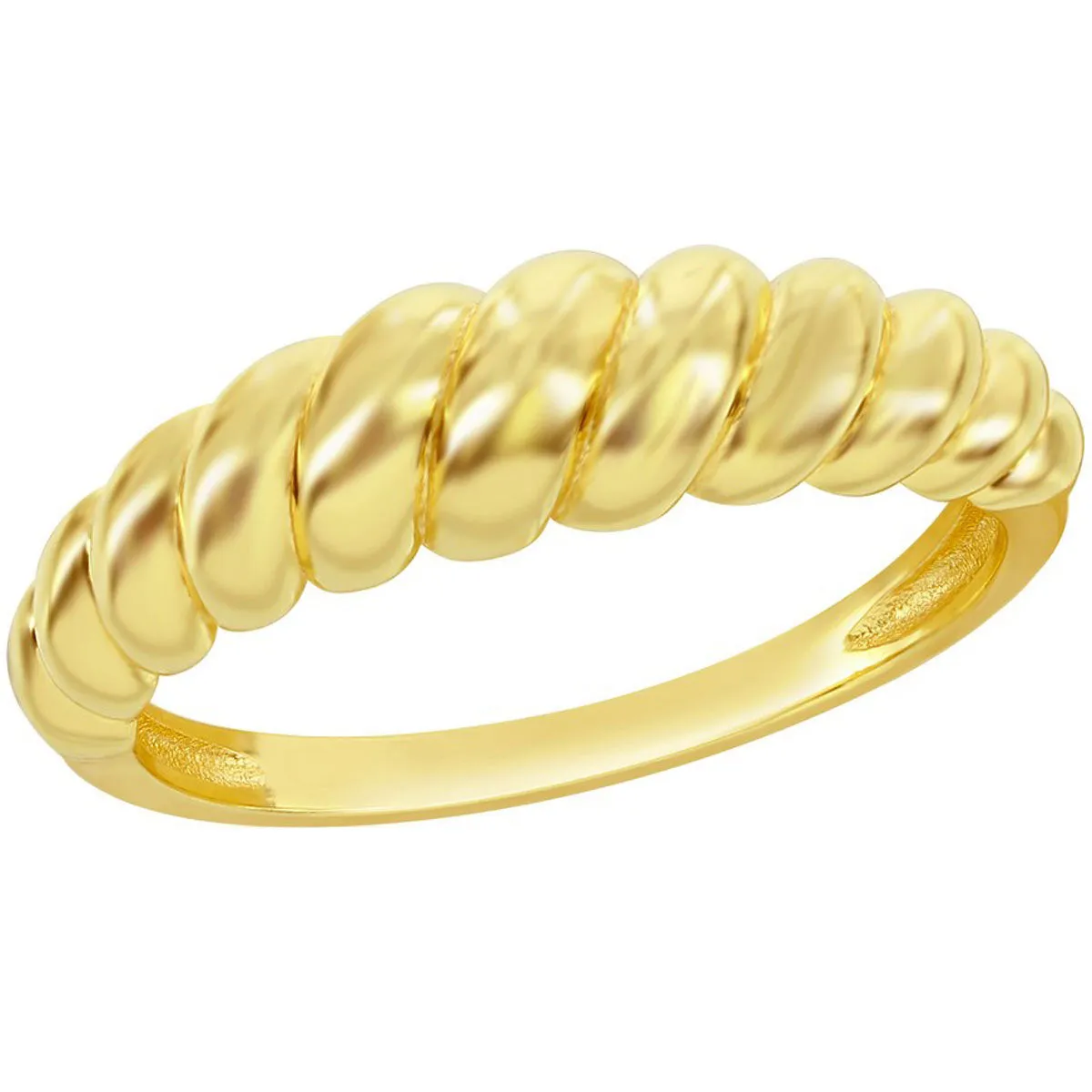 Classic Women's Gold Plated Croissant Design Ring - W-2860