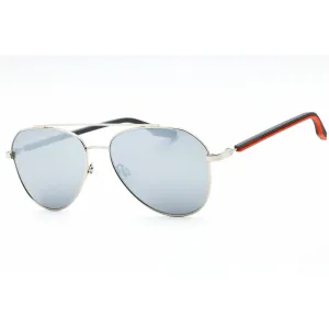 Converse Unisex Sunglasses - Shiny Silver Metal Full Rim Aviator Frame | CV307S 045