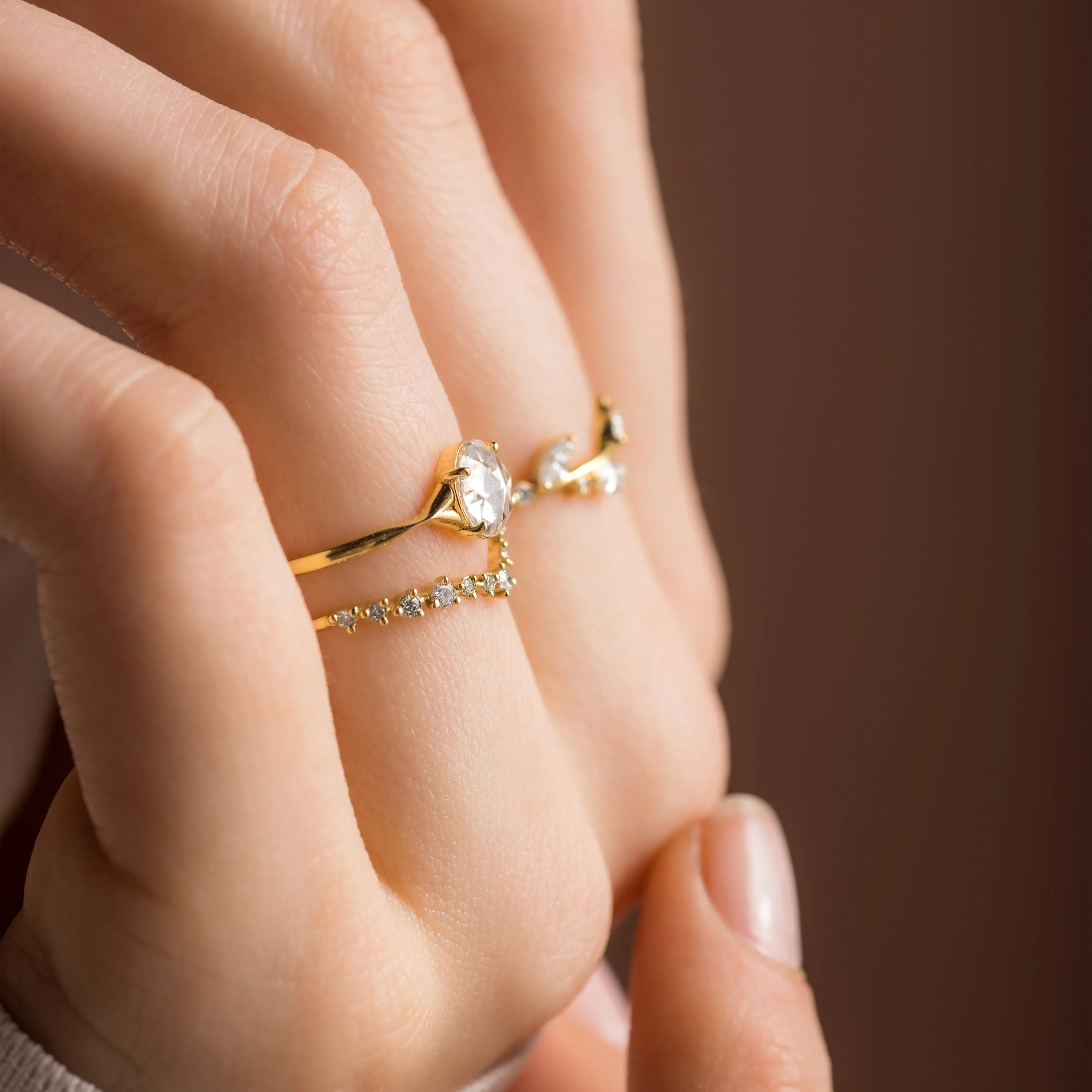 Corset Ring, 0.82ct. Lab-Grown Rose Cut