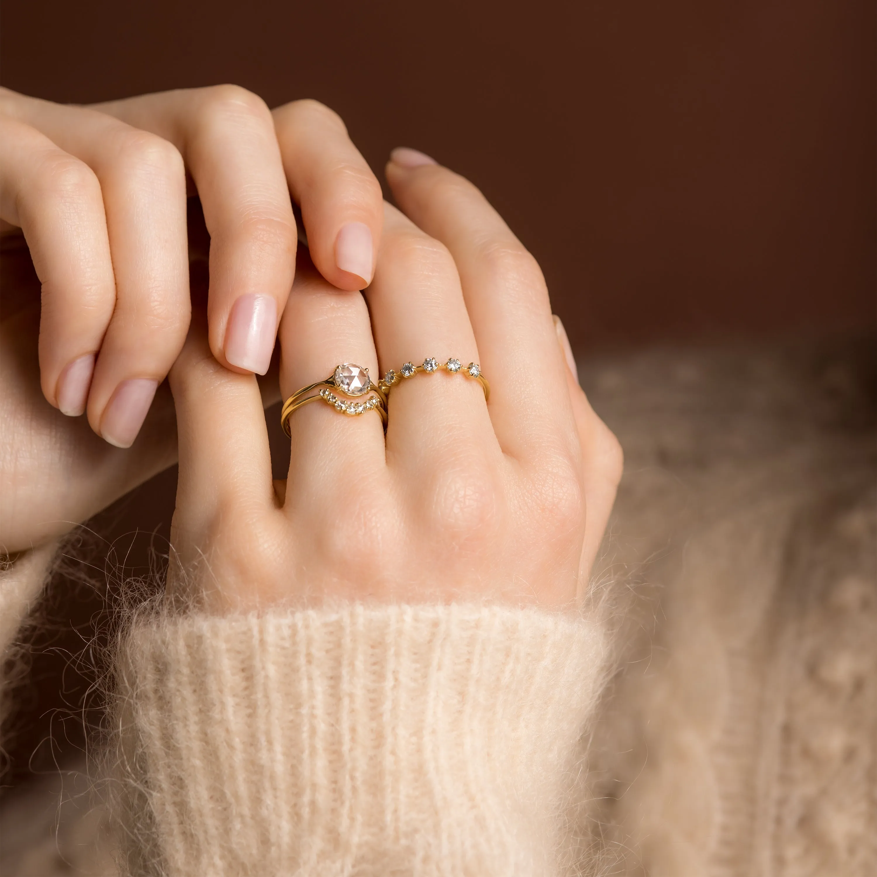 Corset Ring, 0.82ct. Lab-Grown Rose Cut