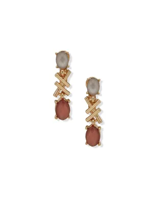 Criss Cross Oval Linear Earring