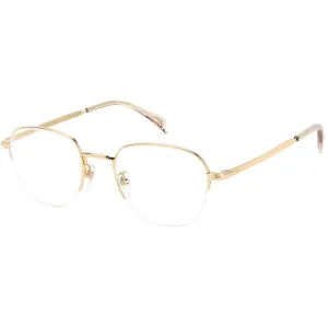 David Beckham Men's Eyeglasses - Gold Metal Half Rim Geometric Frame | DB 1109/G 0J5G