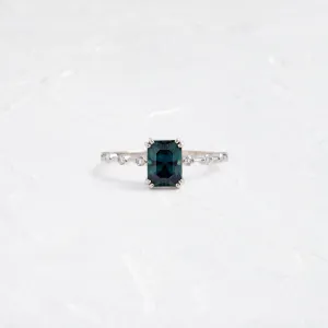 Distance Ring, 1.41ct. Greenish-Blue Australian Sapphire