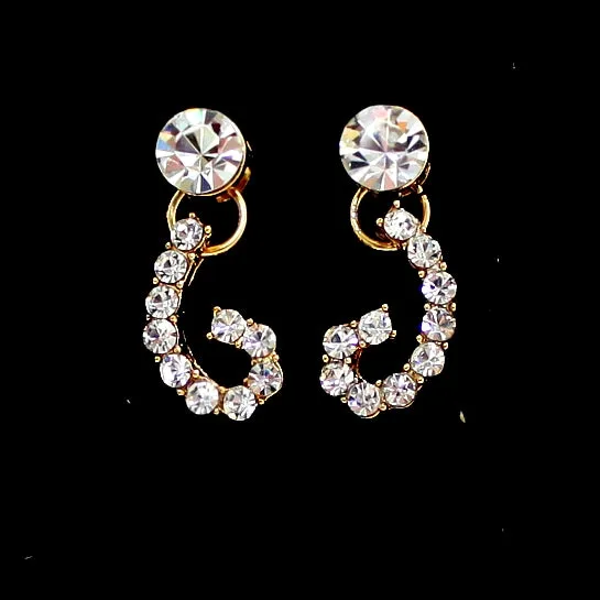 Elegant Heart Flower Crystal Necklace Set