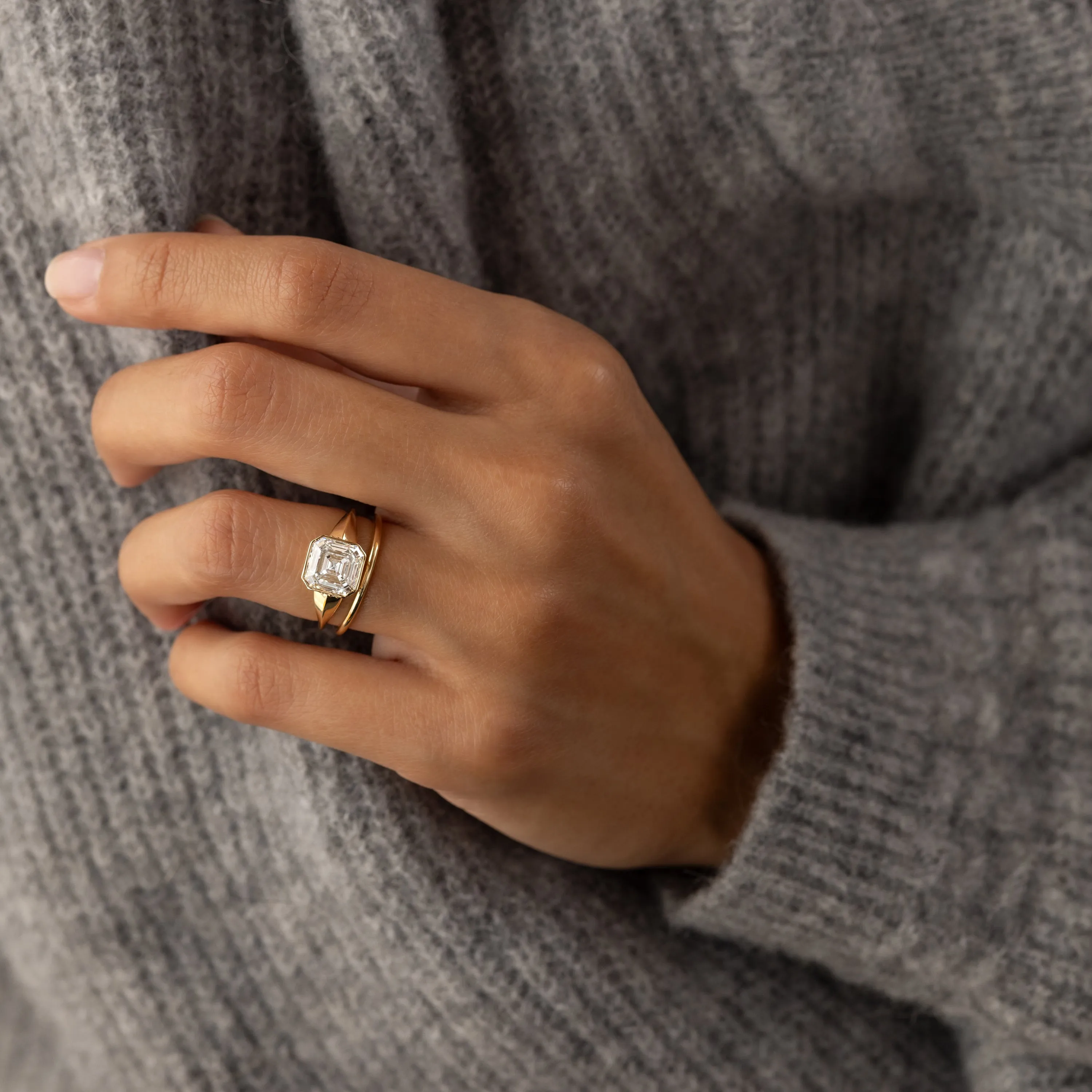 Elixir Ring, 3.13ct. Lab-Grown Asscher Cut