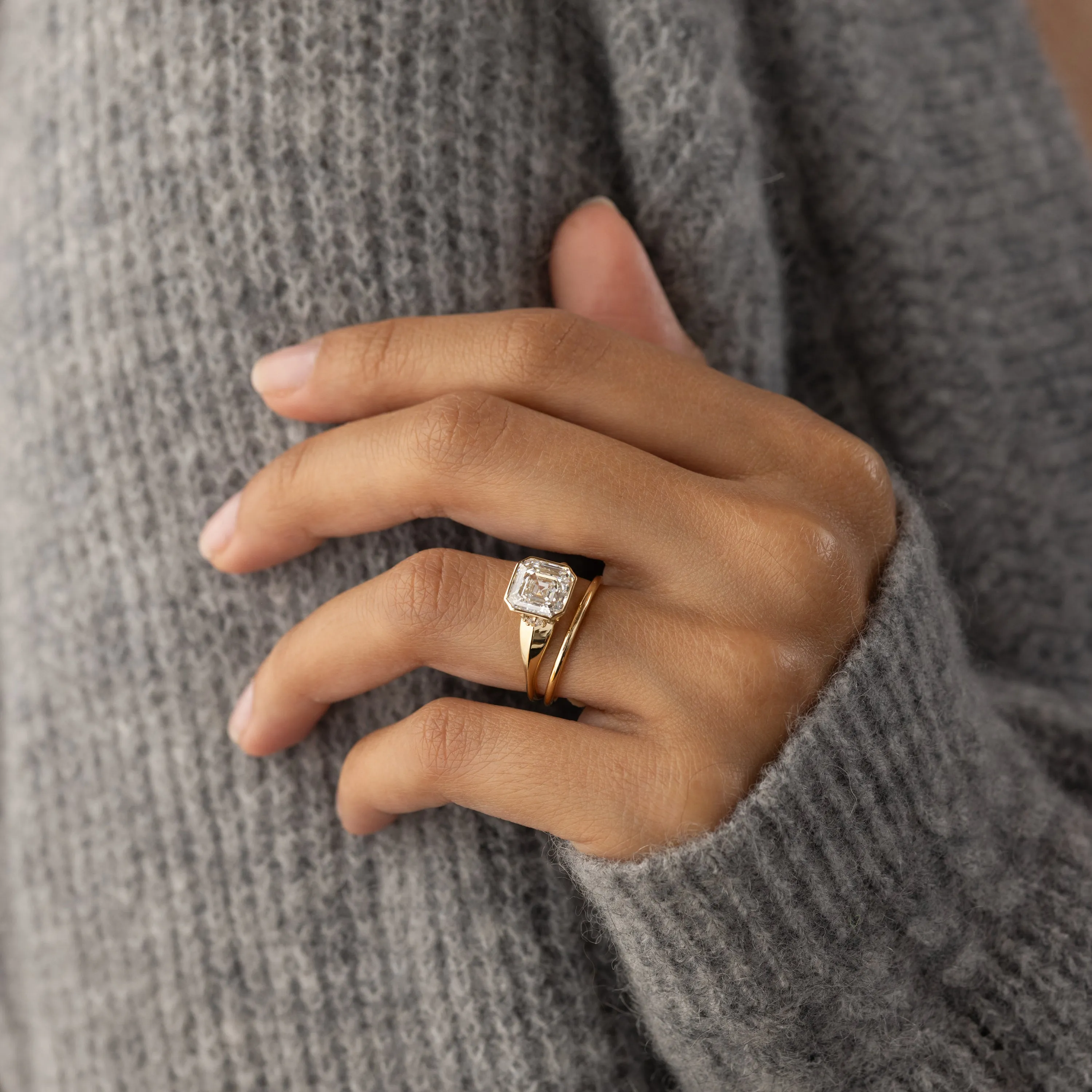 Elixir Ring, 3.13ct. Lab-Grown Asscher Cut