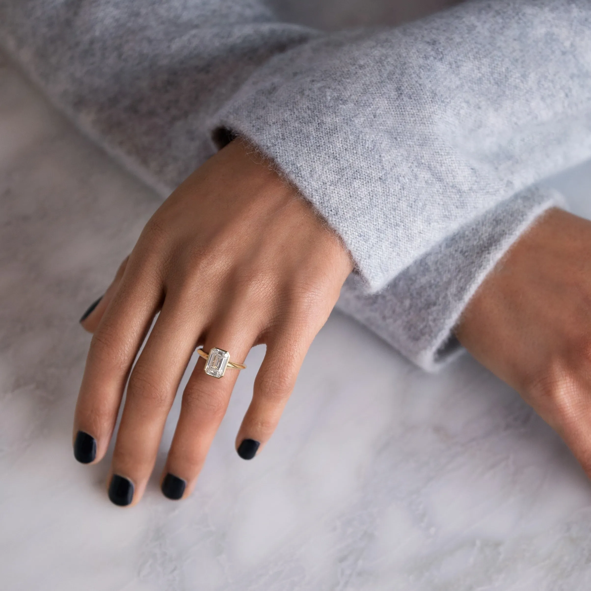 Embankment Ring, Emerald Cut