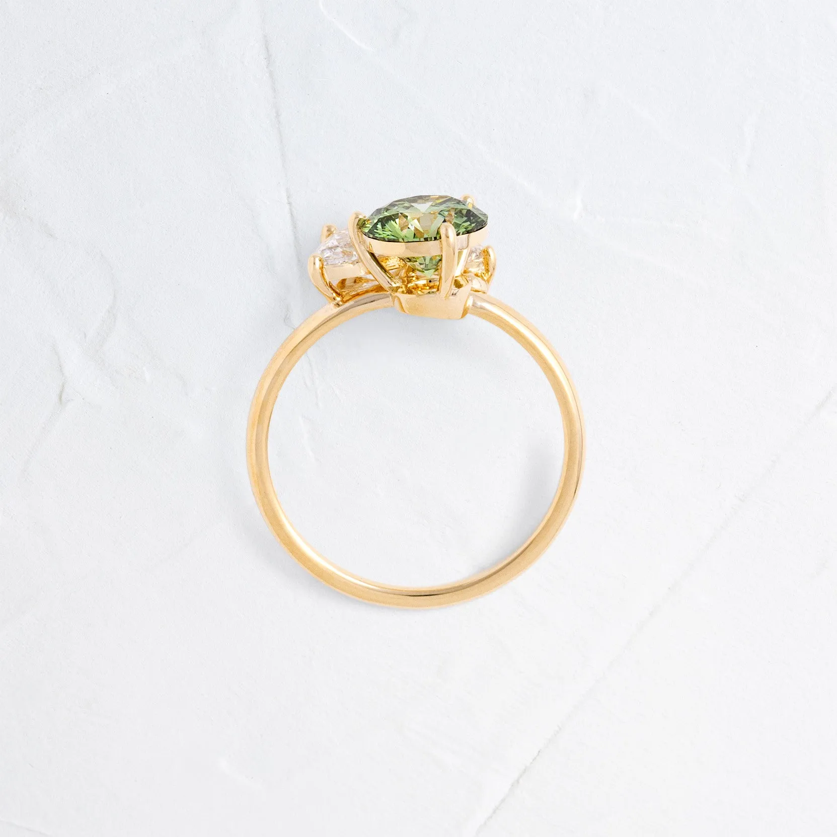 Emboss Ring, 1.5ct. Lab-Grown Green Diamond - OOS