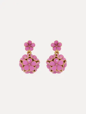 Enamel Flower Drop Earrings
