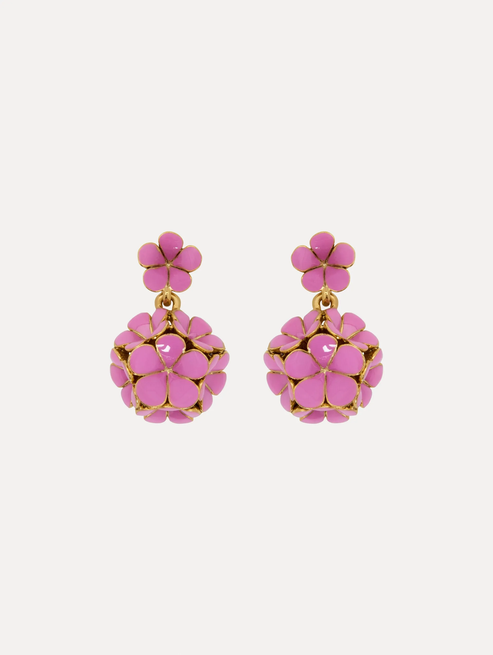 Enamel Flower Drop Earrings