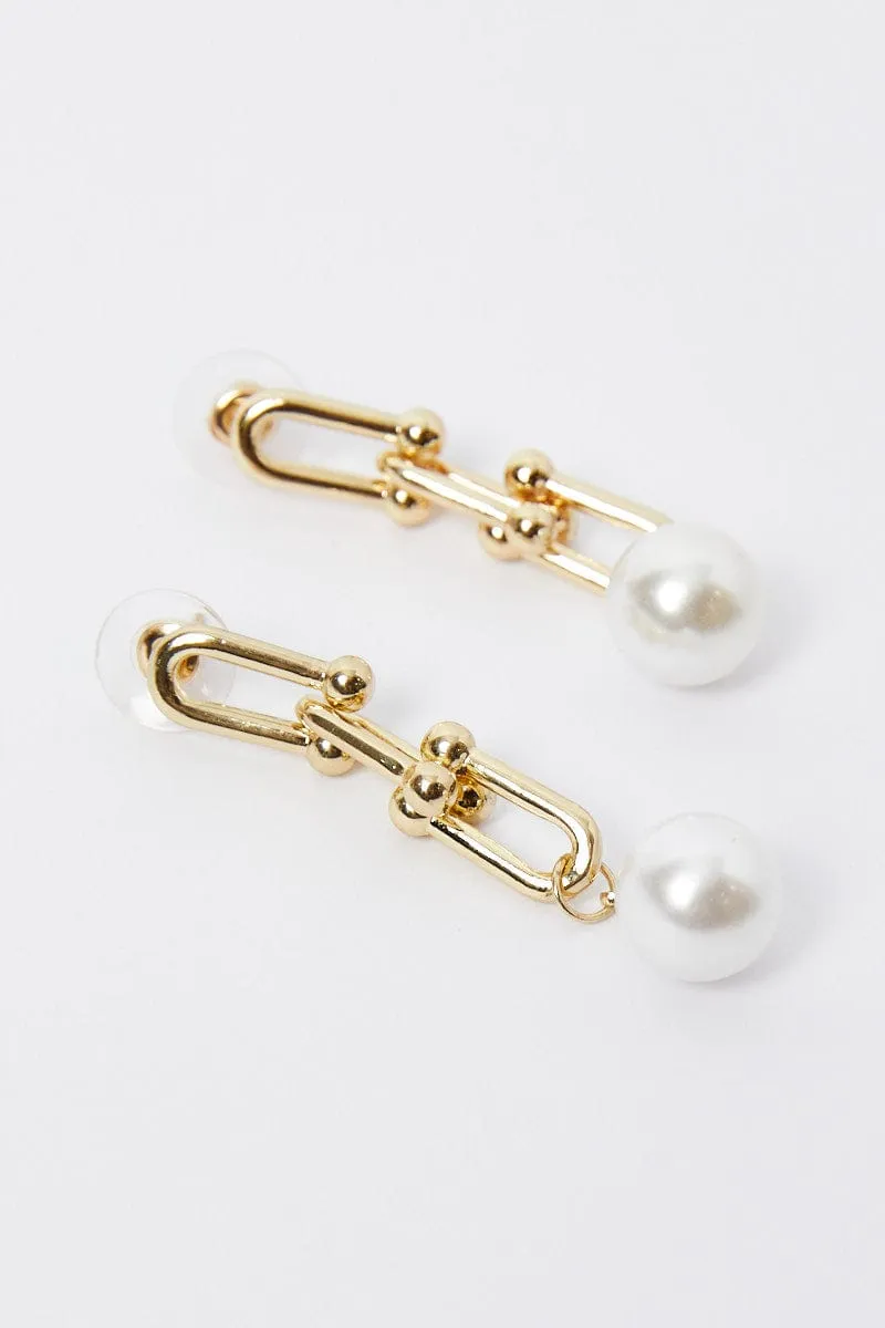 Faux Pearl Drop Earrings
