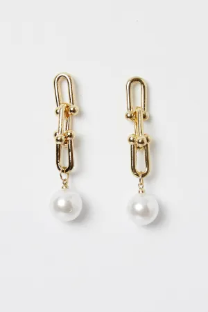 Faux Pearl Drop Earrings