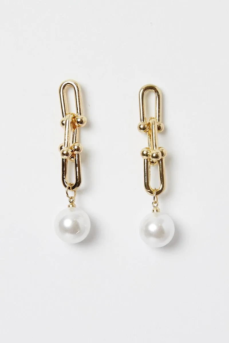 Faux Pearl Drop Earrings