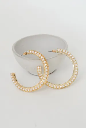 FINAL SALE - Heidi Pearl Hoop Earrings