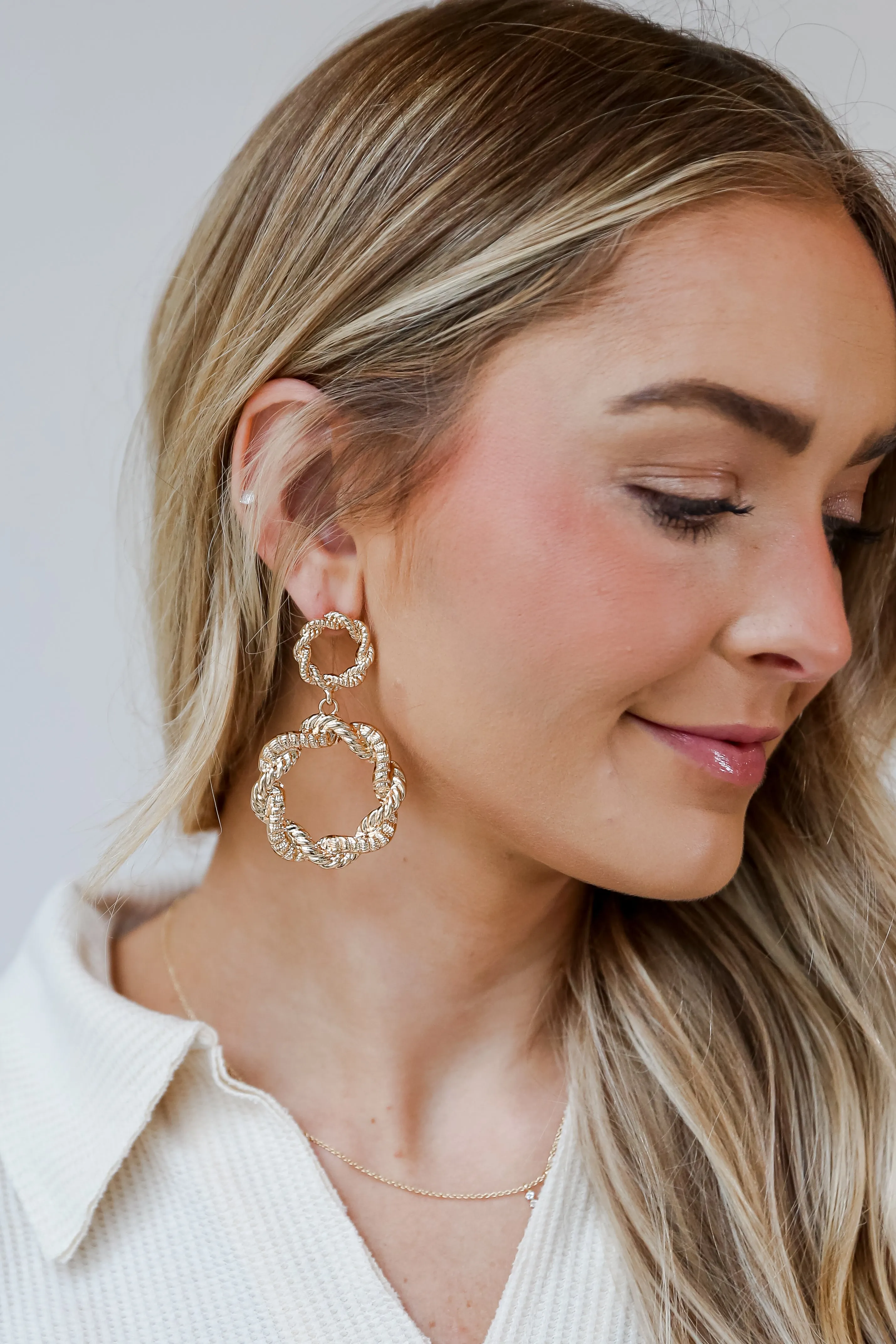 FINAL SALE - Maggie Gold Statement Drop Earrings