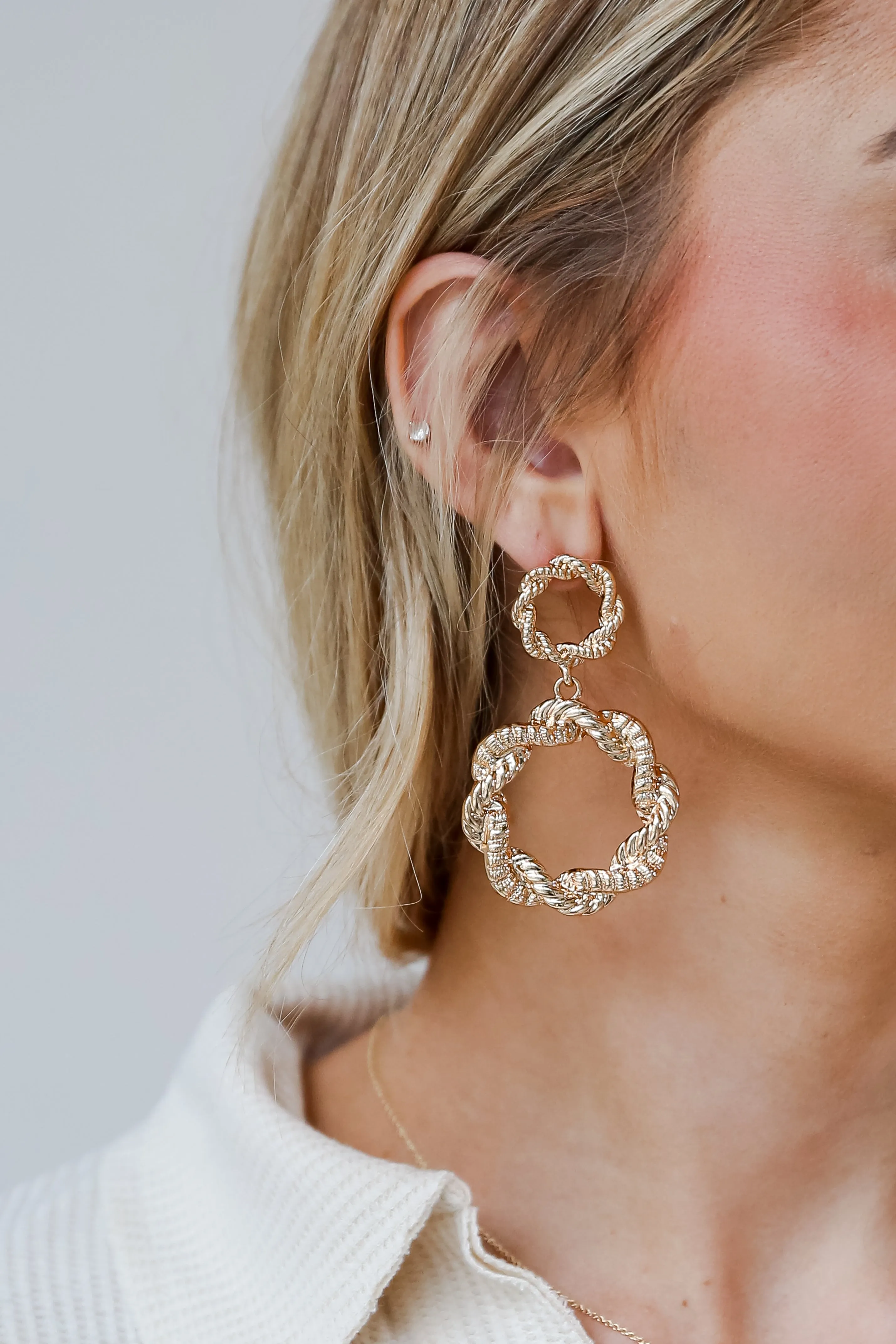 FINAL SALE - Maggie Gold Statement Drop Earrings