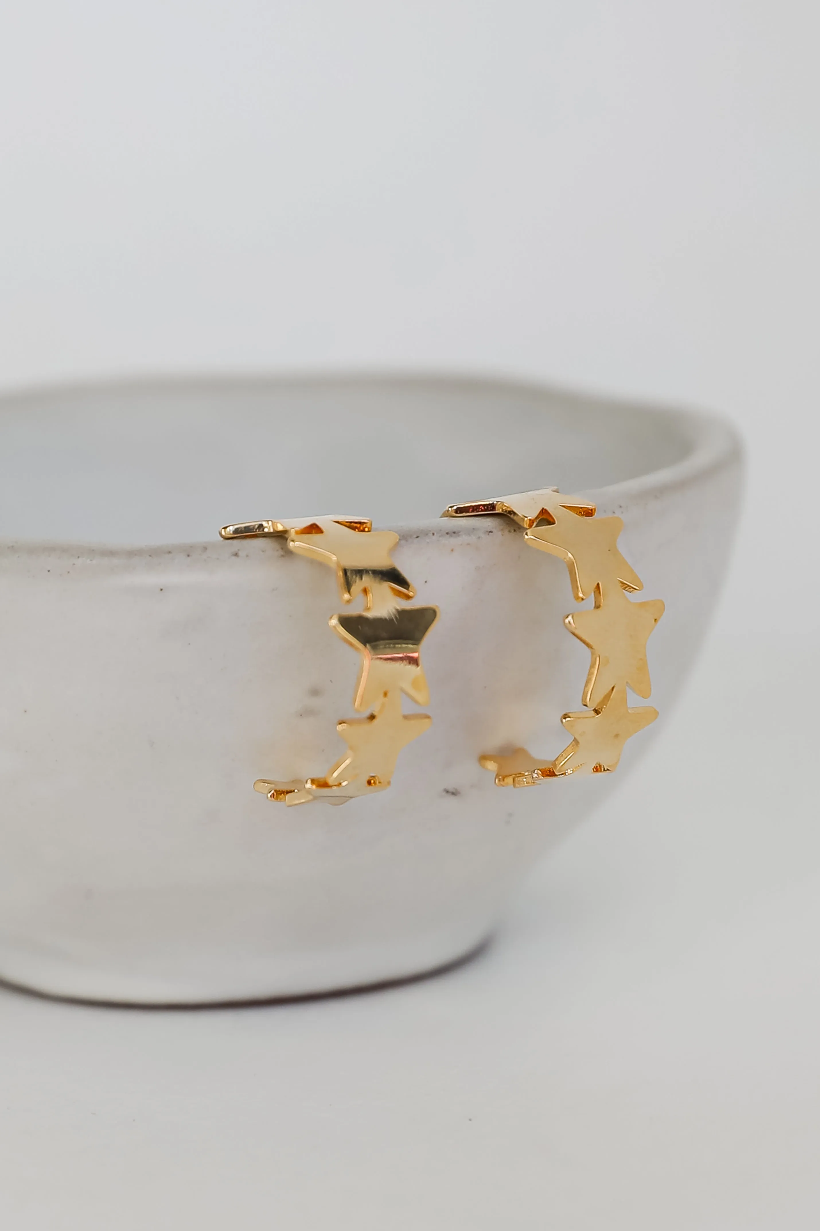 FINAL SALE - Paisley Gold Star Hoop Earrings