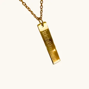 Gold Custom Vertical Bar Necklace