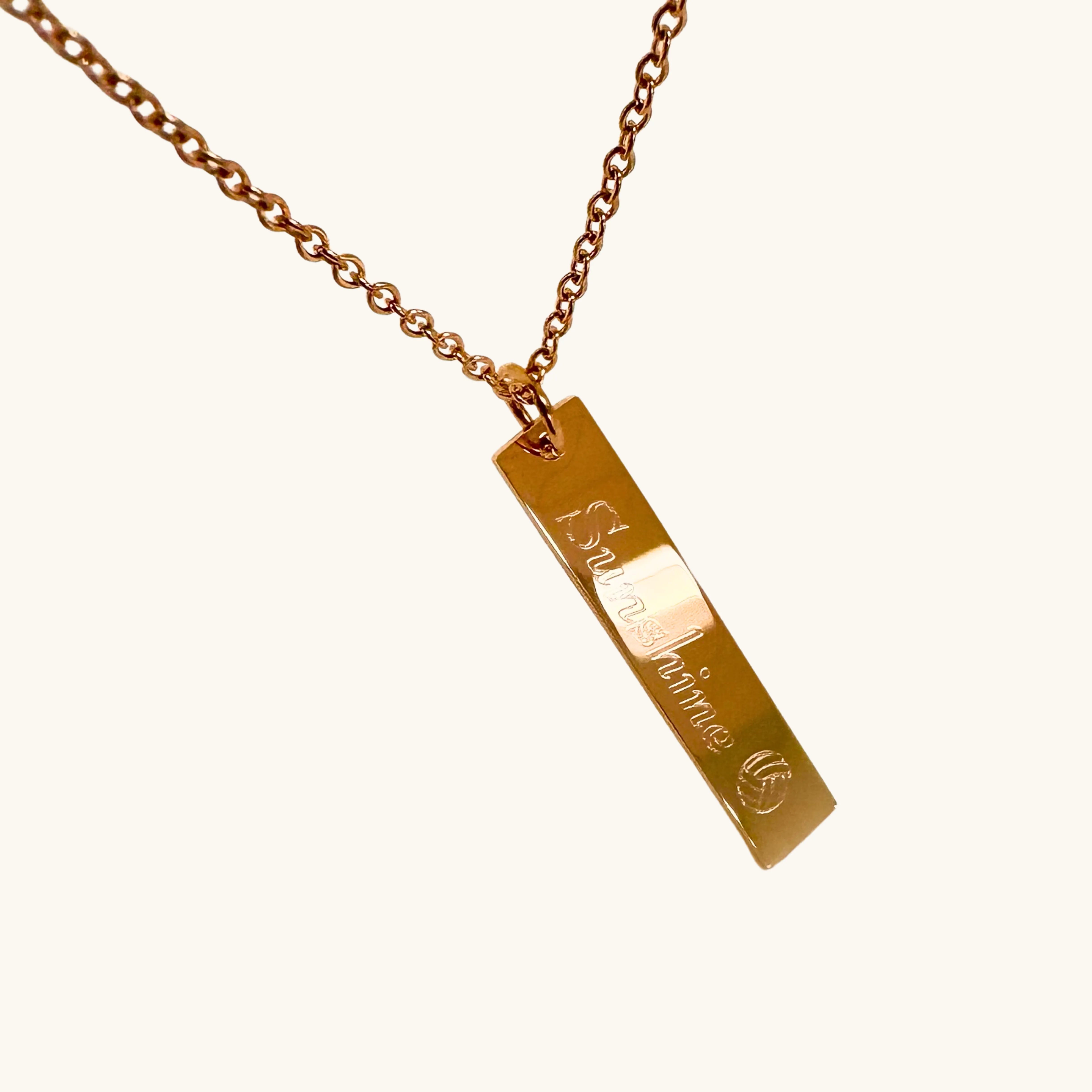 Gold Custom Vertical Bar Necklace