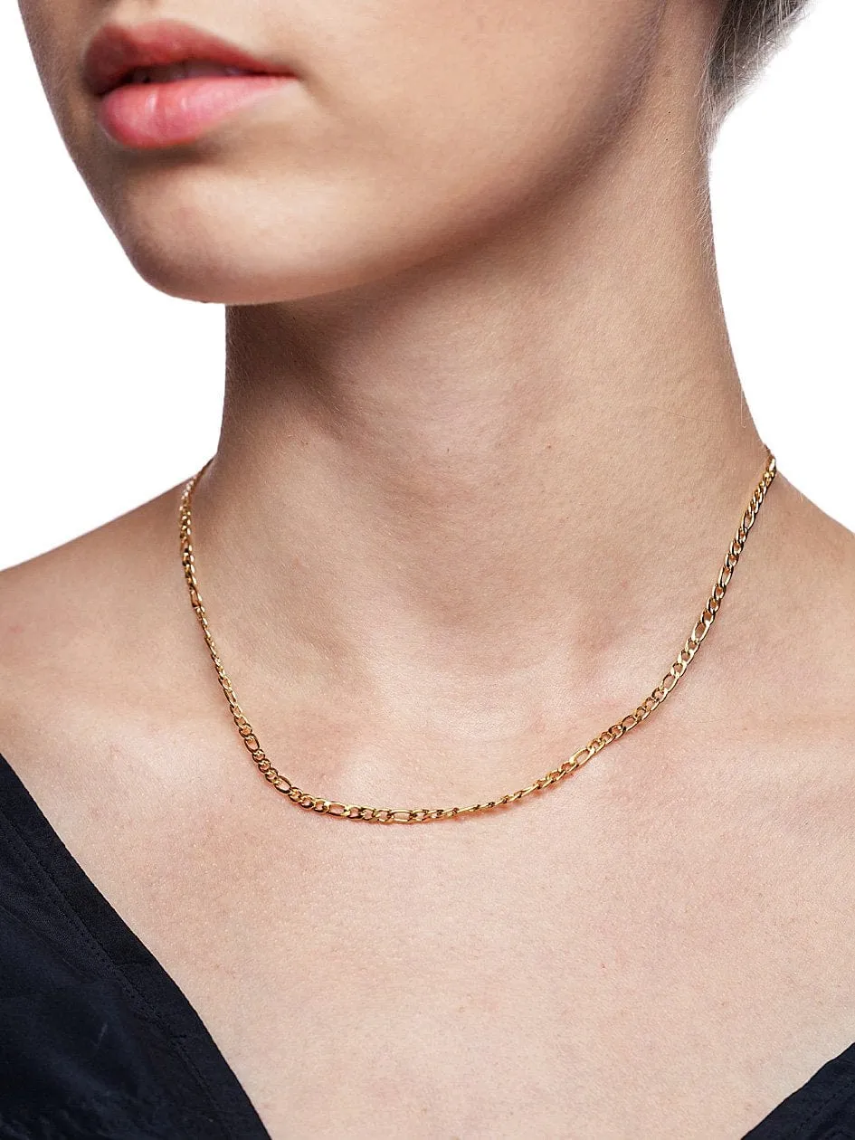 Gold Figaro Chain Choker