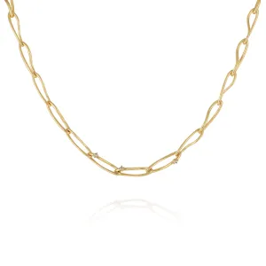 Goldtone Twisted Link Chain Necklace