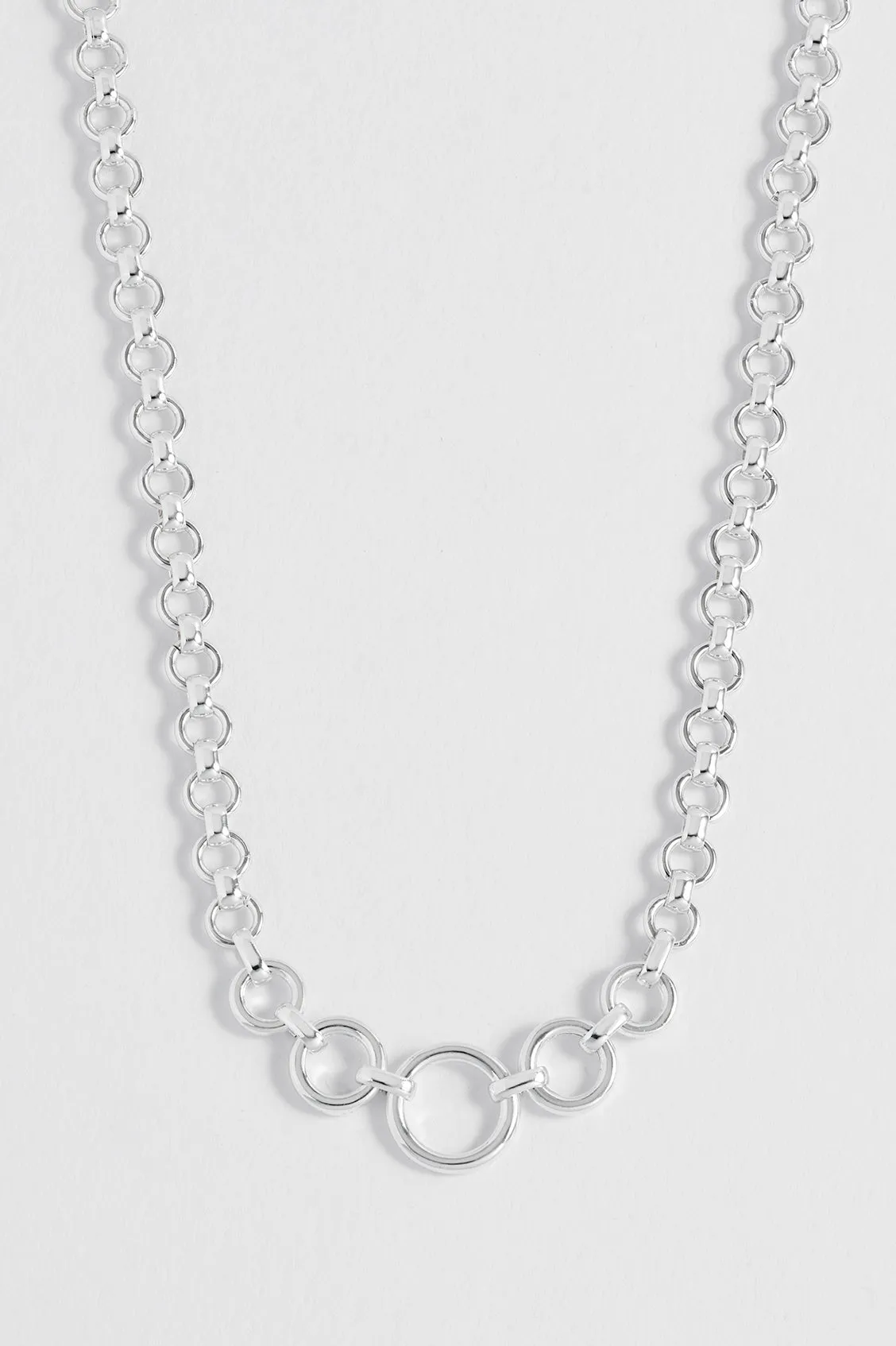 Graduated Round Link Chain Necklace