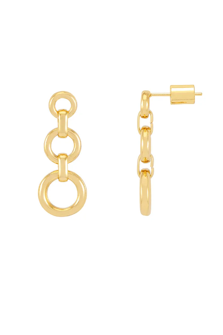Graduated Round Link Drop Earrings