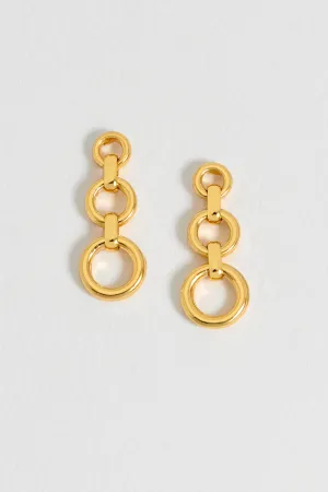 Graduated Round Link Drop Earrings