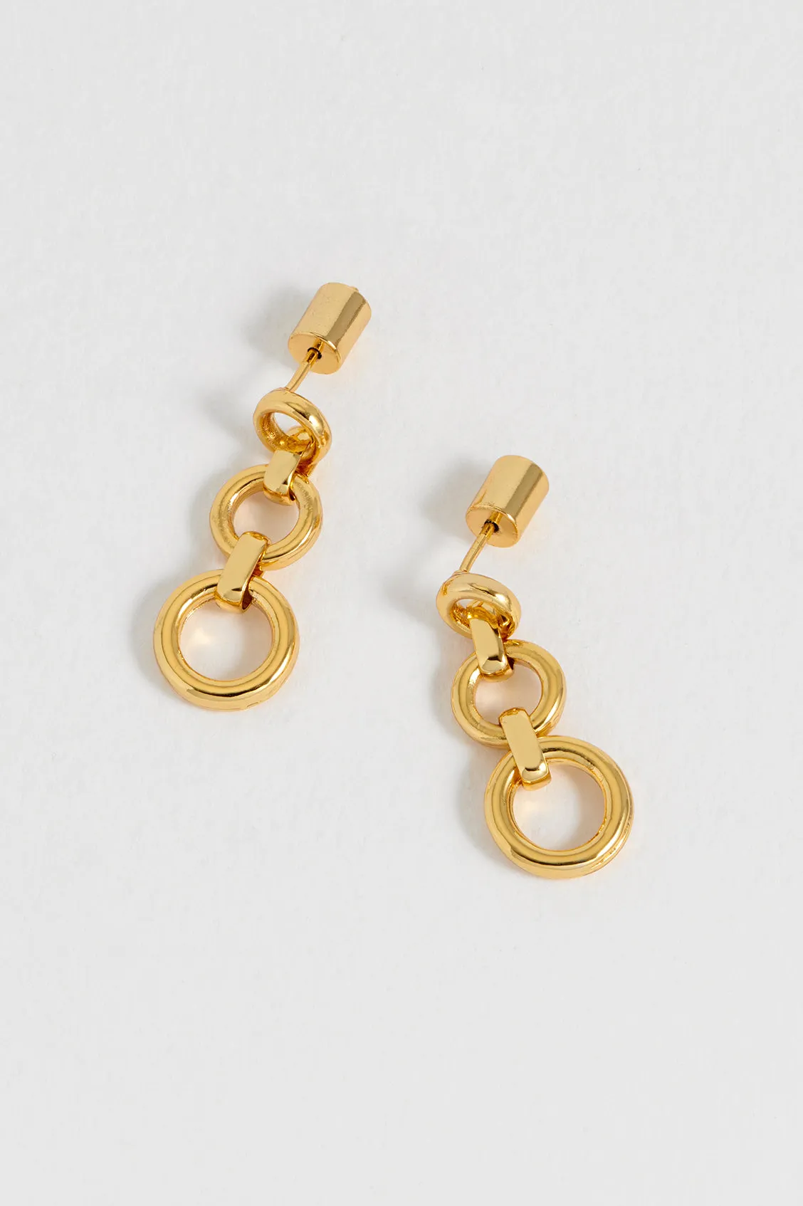 Graduated Round Link Drop Earrings