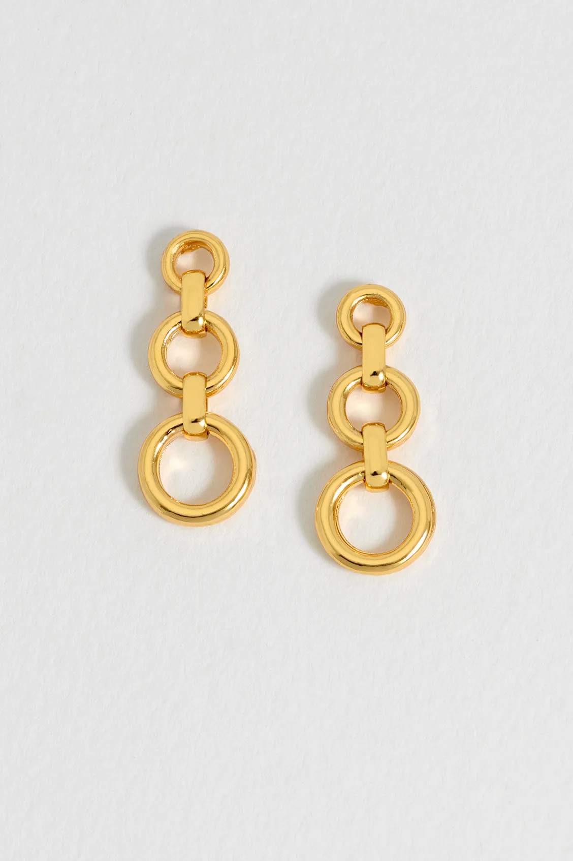 Graduated Round Link Drop Earrings