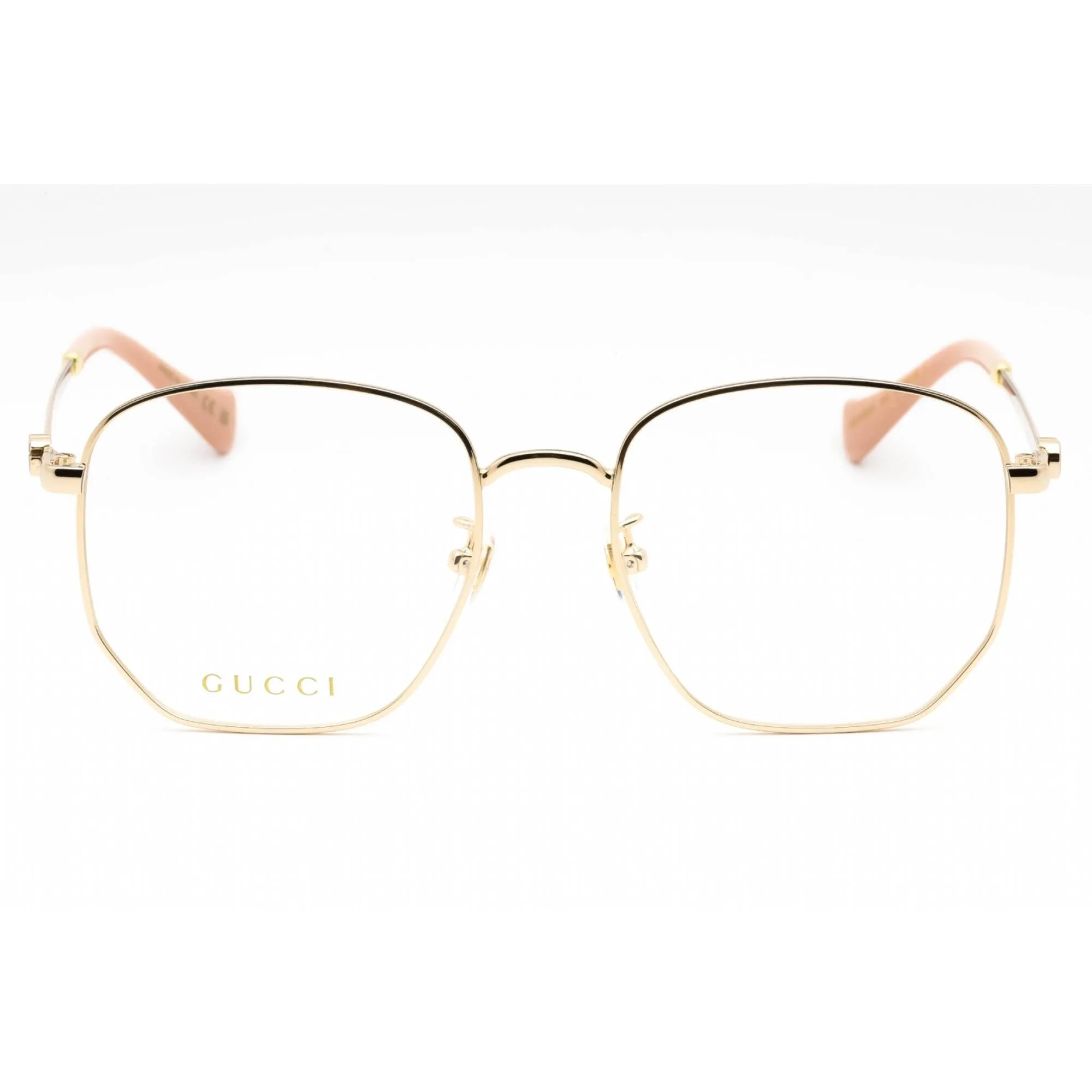 Gucci Women's Eyeglasses - Gold/Pink Full Rim Geometric Shape Frame | GG1420OK 003
