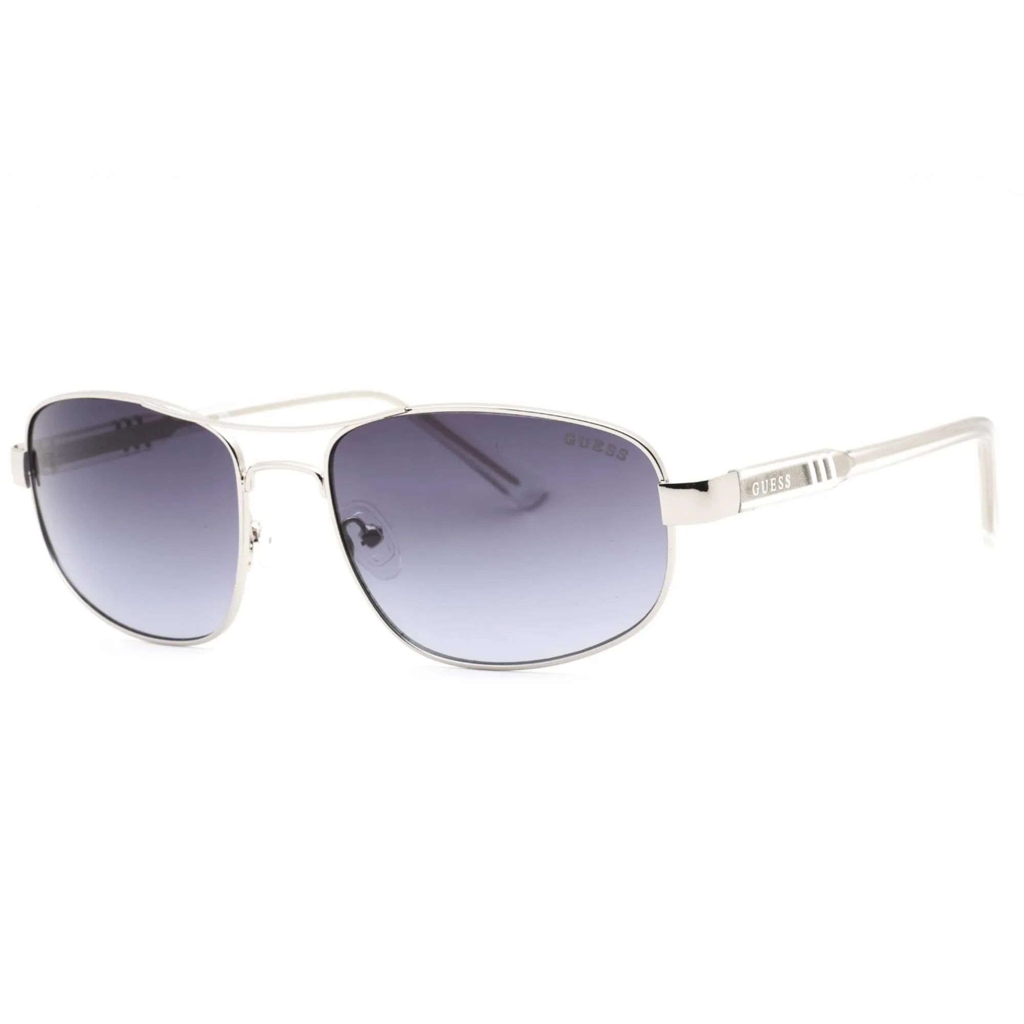 Guess Factory Men's Sunglasses - Shiny Light Nickeltin Rectangular Frame | GF5103 10W