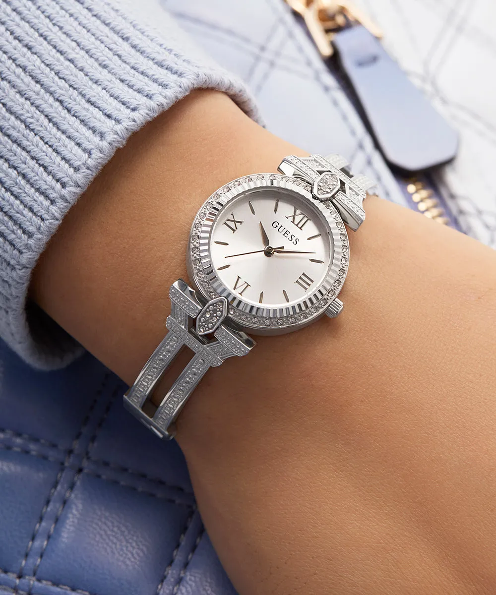 GUESS Ladies Silver Tone Analog Watch