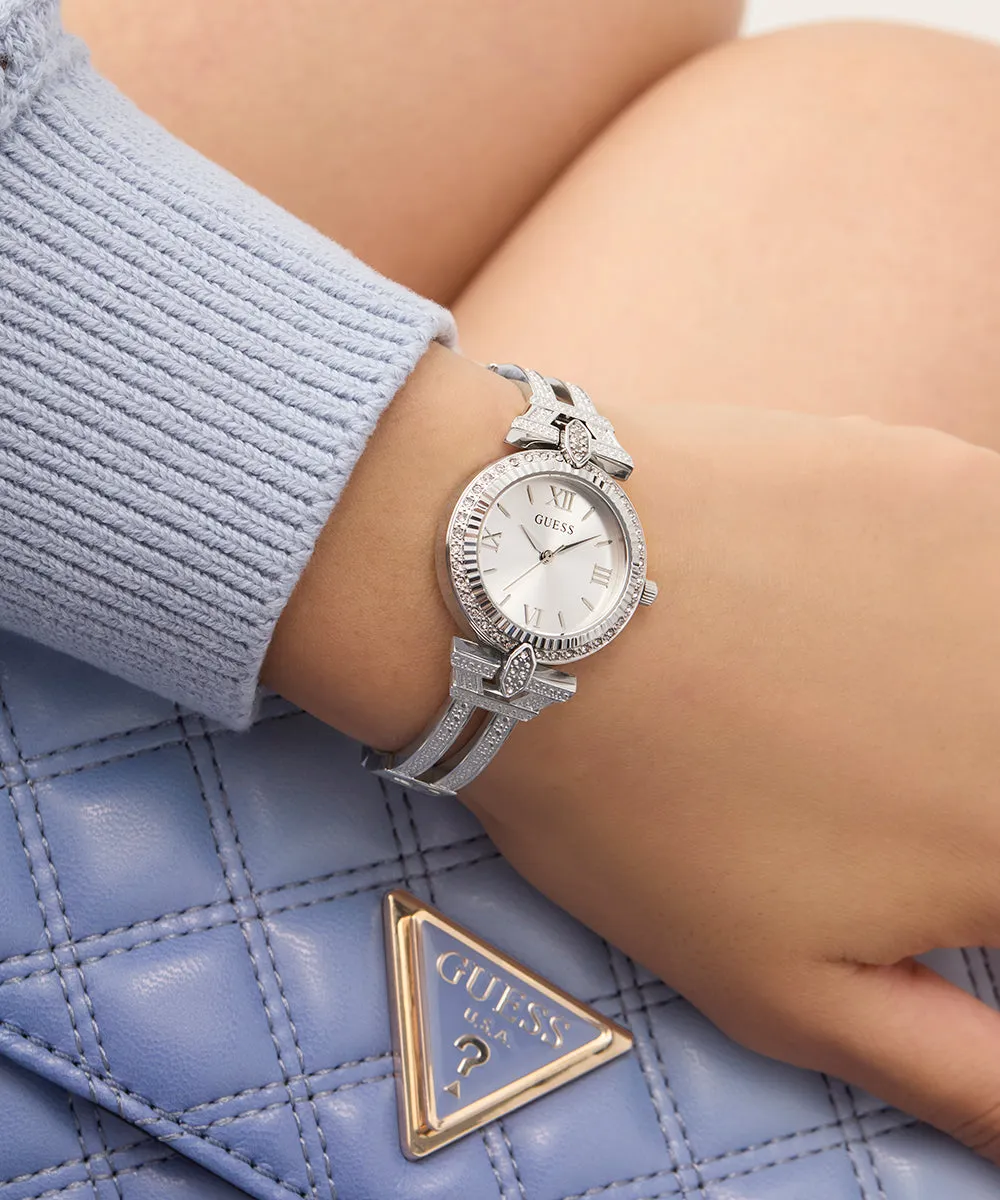 GUESS Ladies Silver Tone Analog Watch