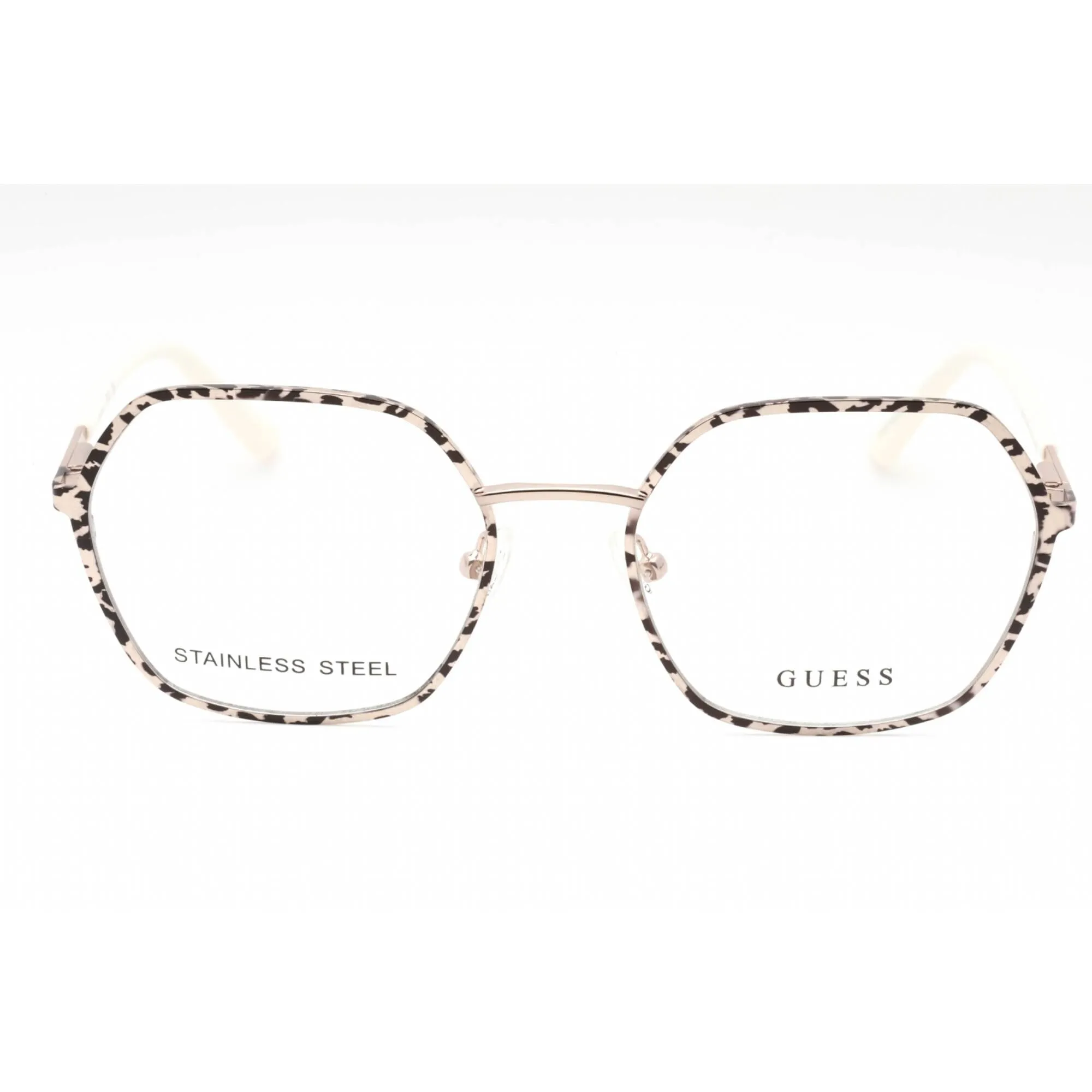 Guess Women's Eyeglasses - Pink Gold Geometric Full Rim Metal Frame | GU2912 033