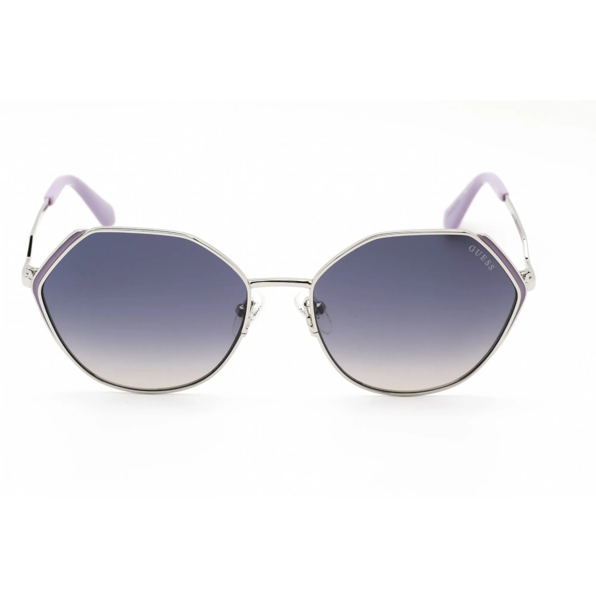 Guess Women's Sunglasses - Shiny Light Nickeltin Plastic Frame Smoke Lens | GU7842 10B
