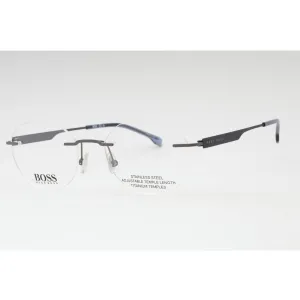 Hugo Boss Men's Eyeglasses - Matte Ruthenium Blue Geometric | BOSS 1265/D 09T9 00