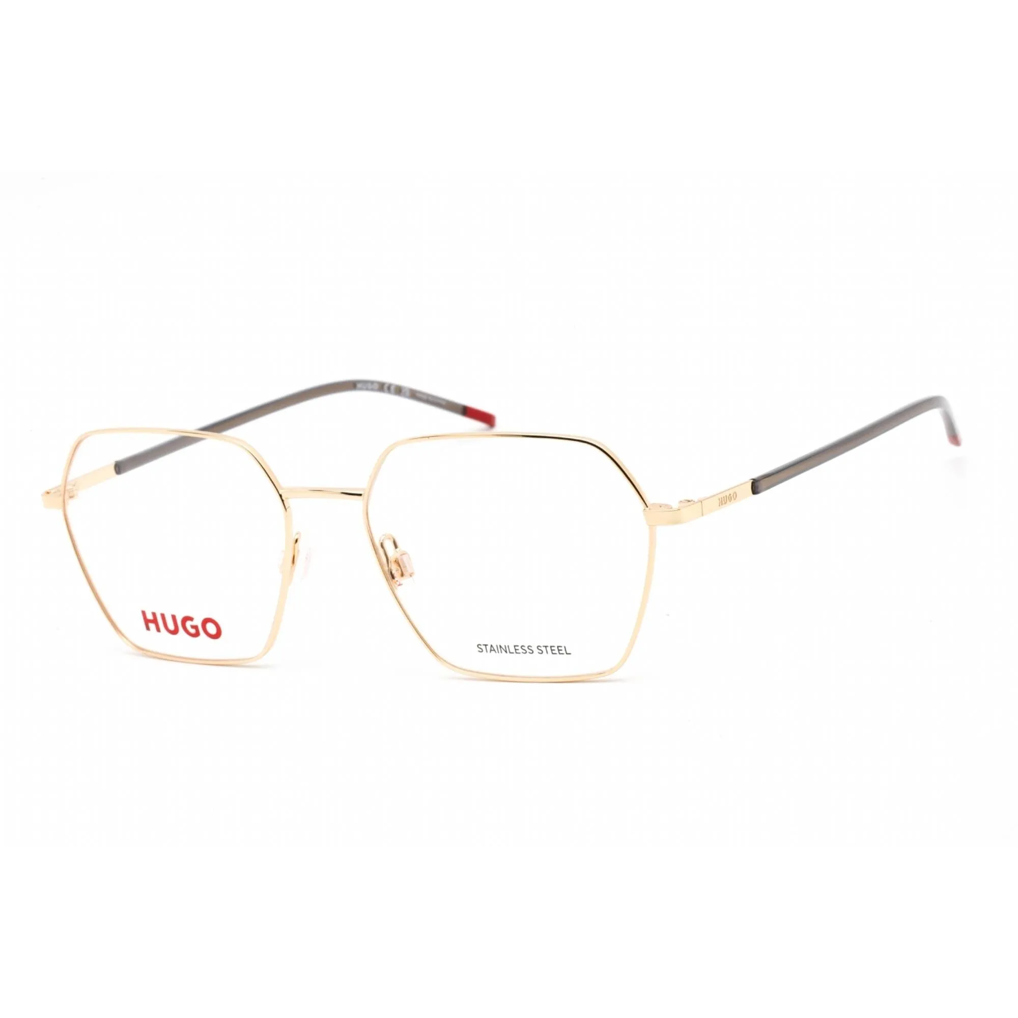 Hugo Women's Eyeglasses - Gold Metal Geometric Shape Full Rim Frame | HG 1279 0J5G 00