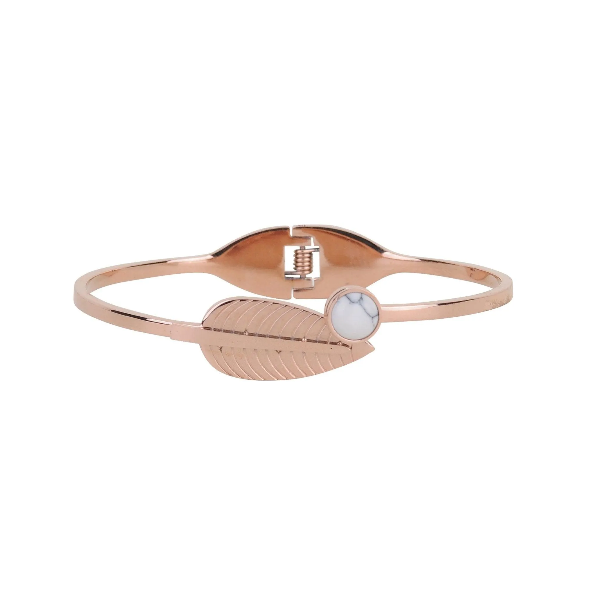 Leaf and Marble Circle Bracelet