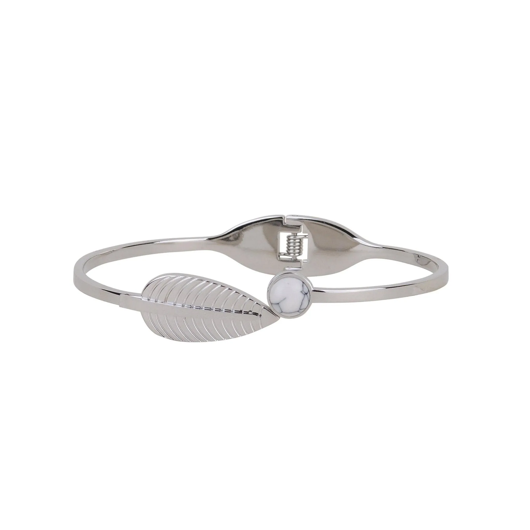 Leaf and Marble Circle Bracelet