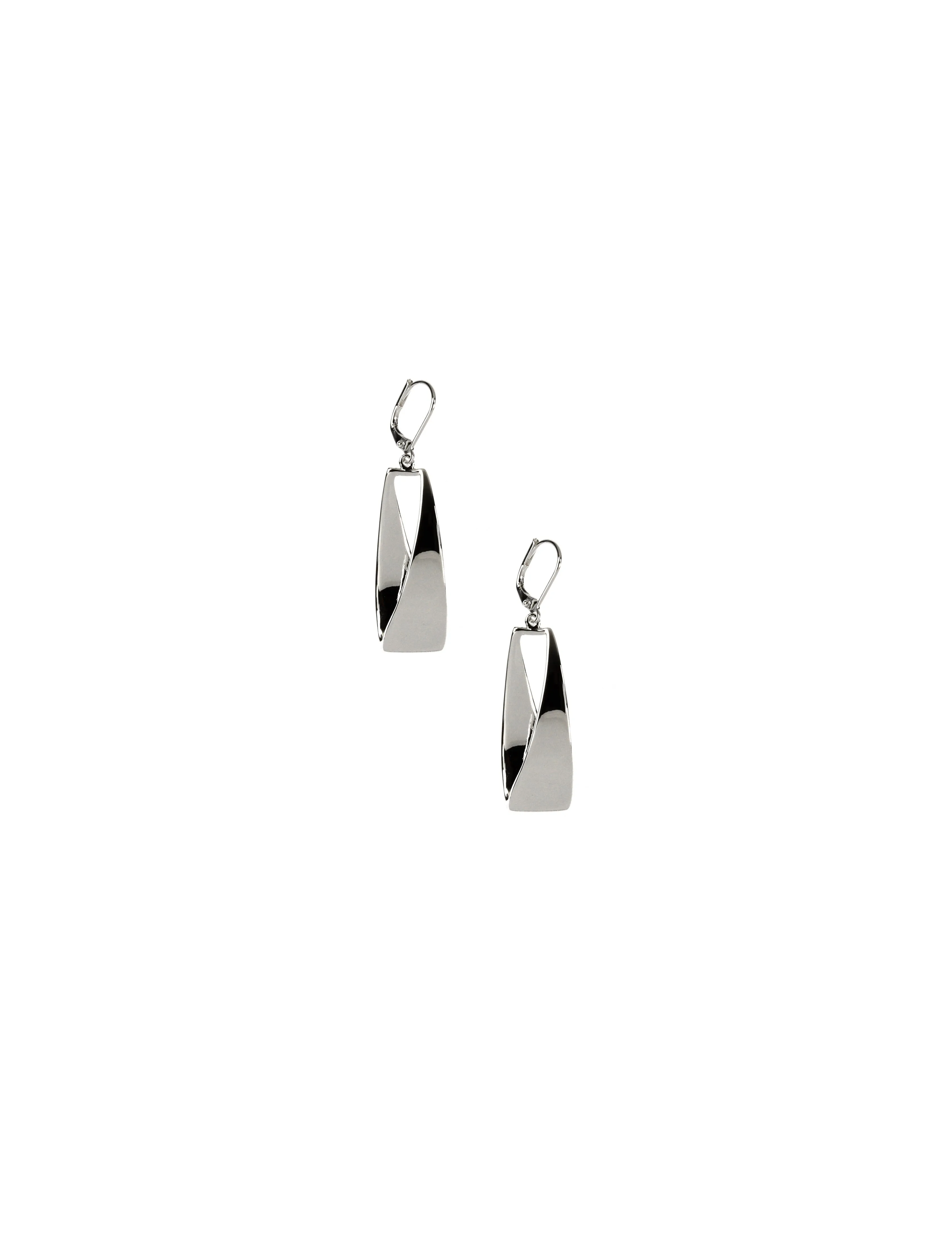 Leverback Linear Curved Earrings