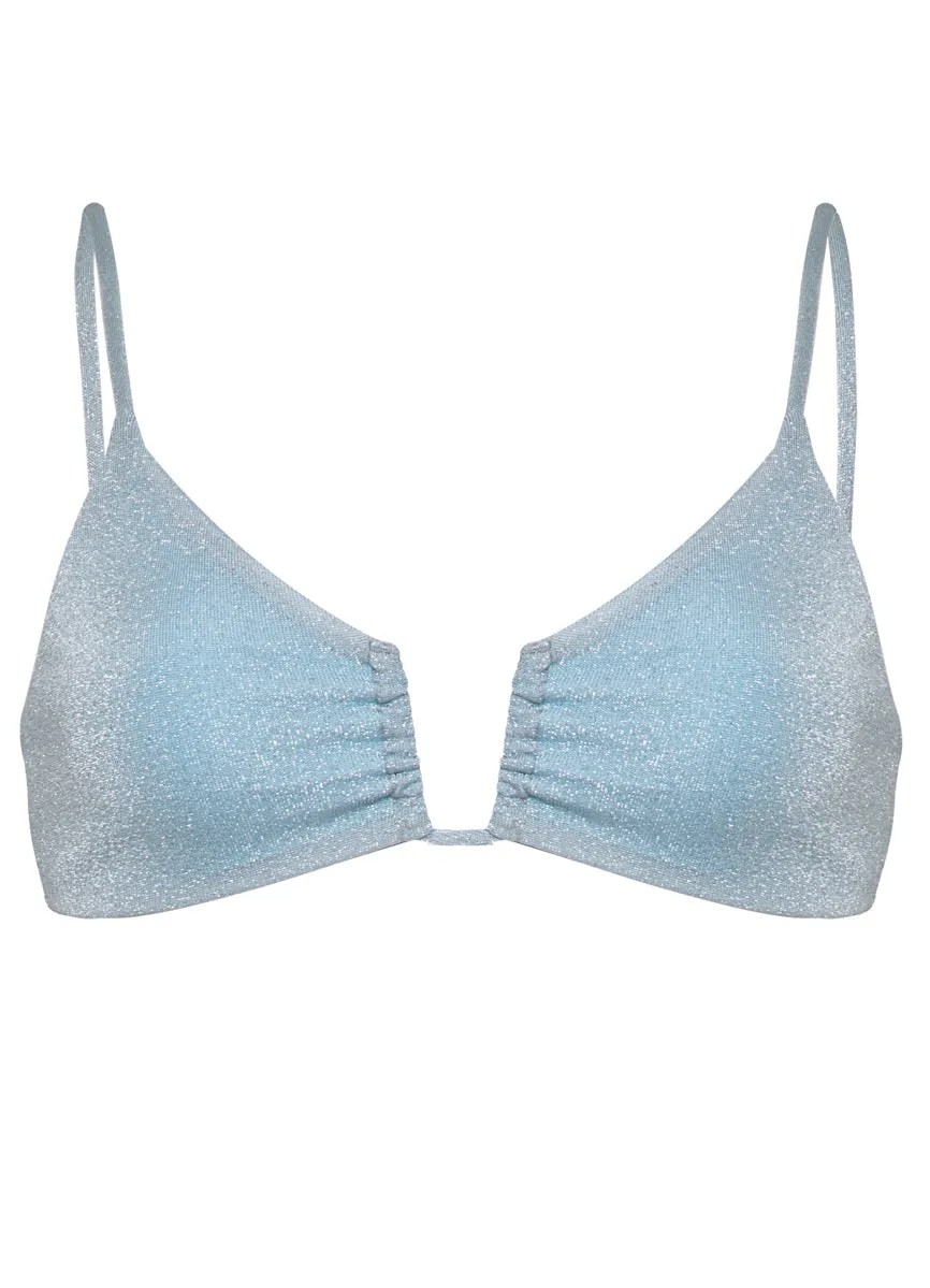 Maaji Silver Blue Bia U Wire Bralette Bikini Top