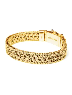 Men's Gold Braided Chain Bracelet