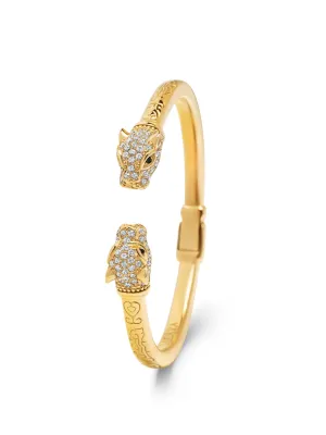 Men's Gold CZ Panther Bangle