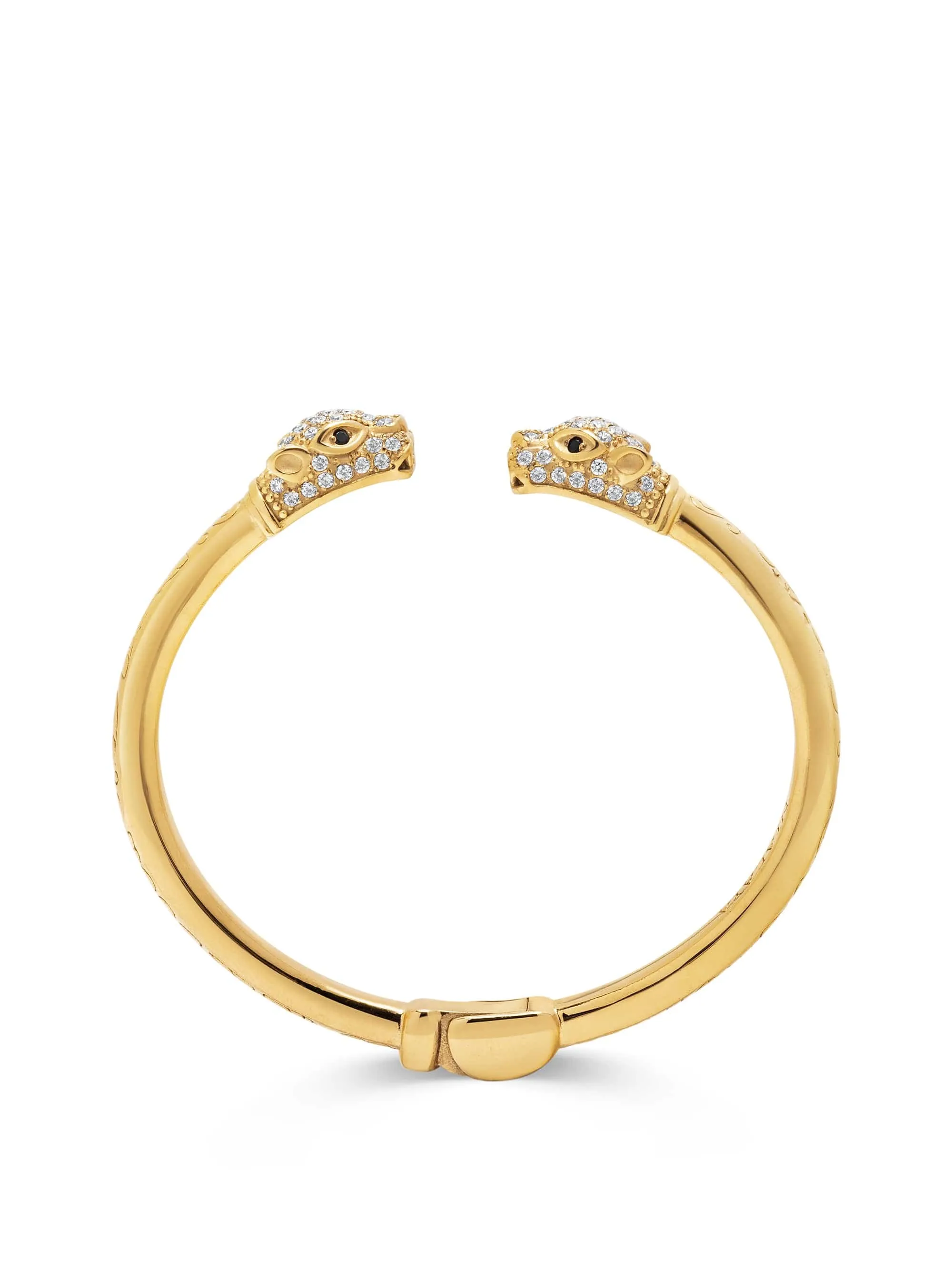 Men's Gold CZ Panther Bangle