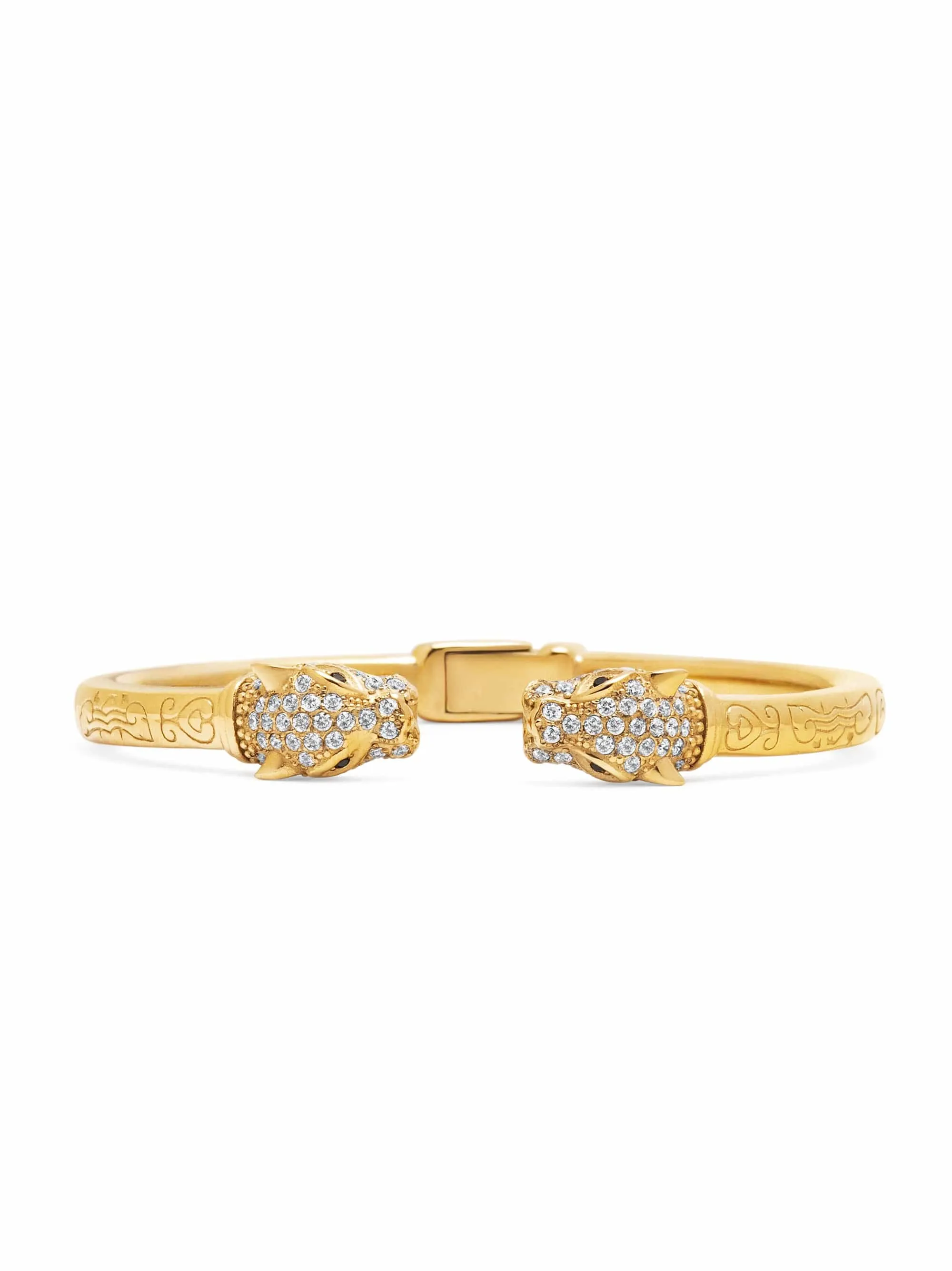 Men's Gold CZ Panther Bangle