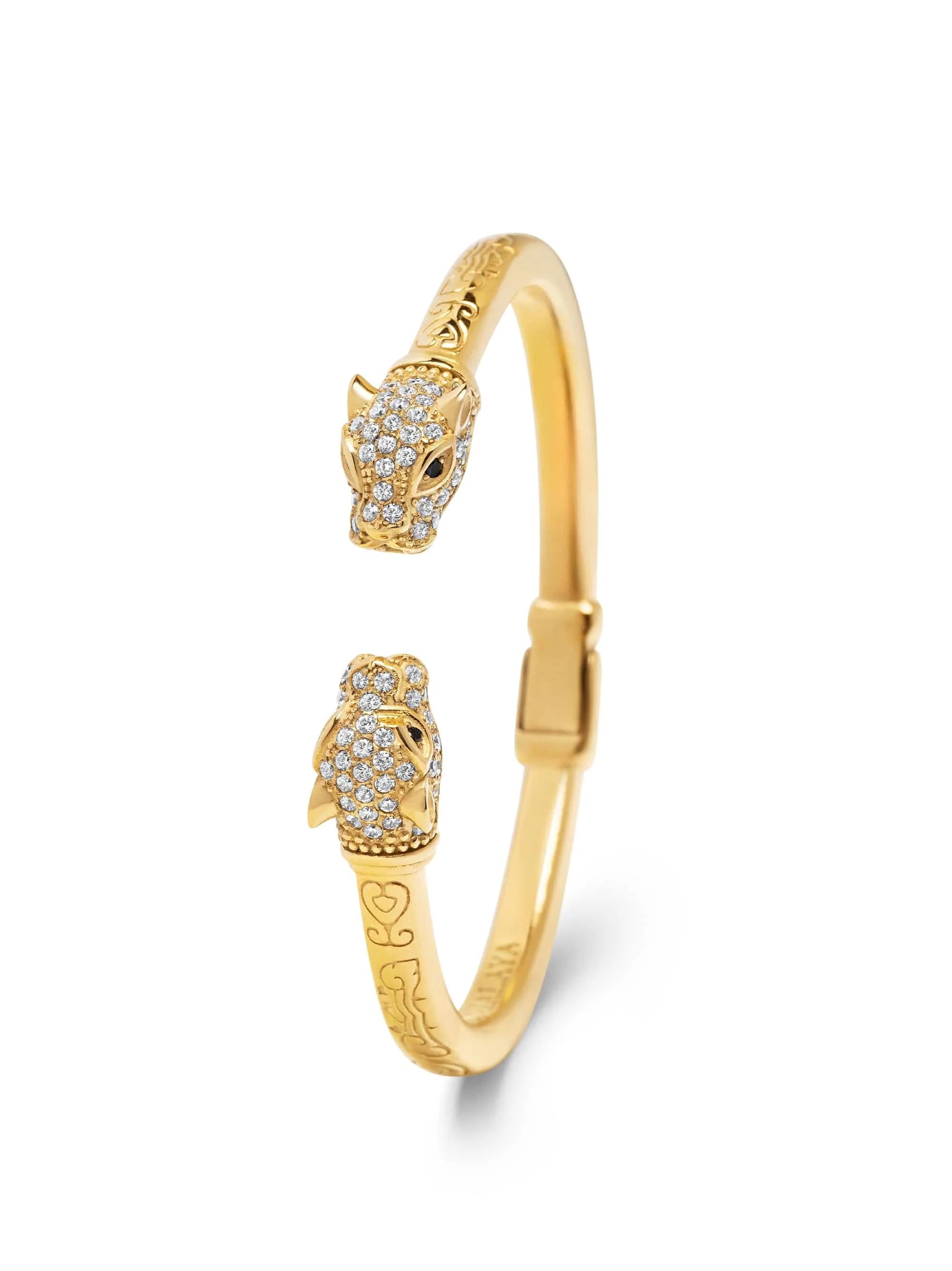 Men's Gold CZ Panther Bangle