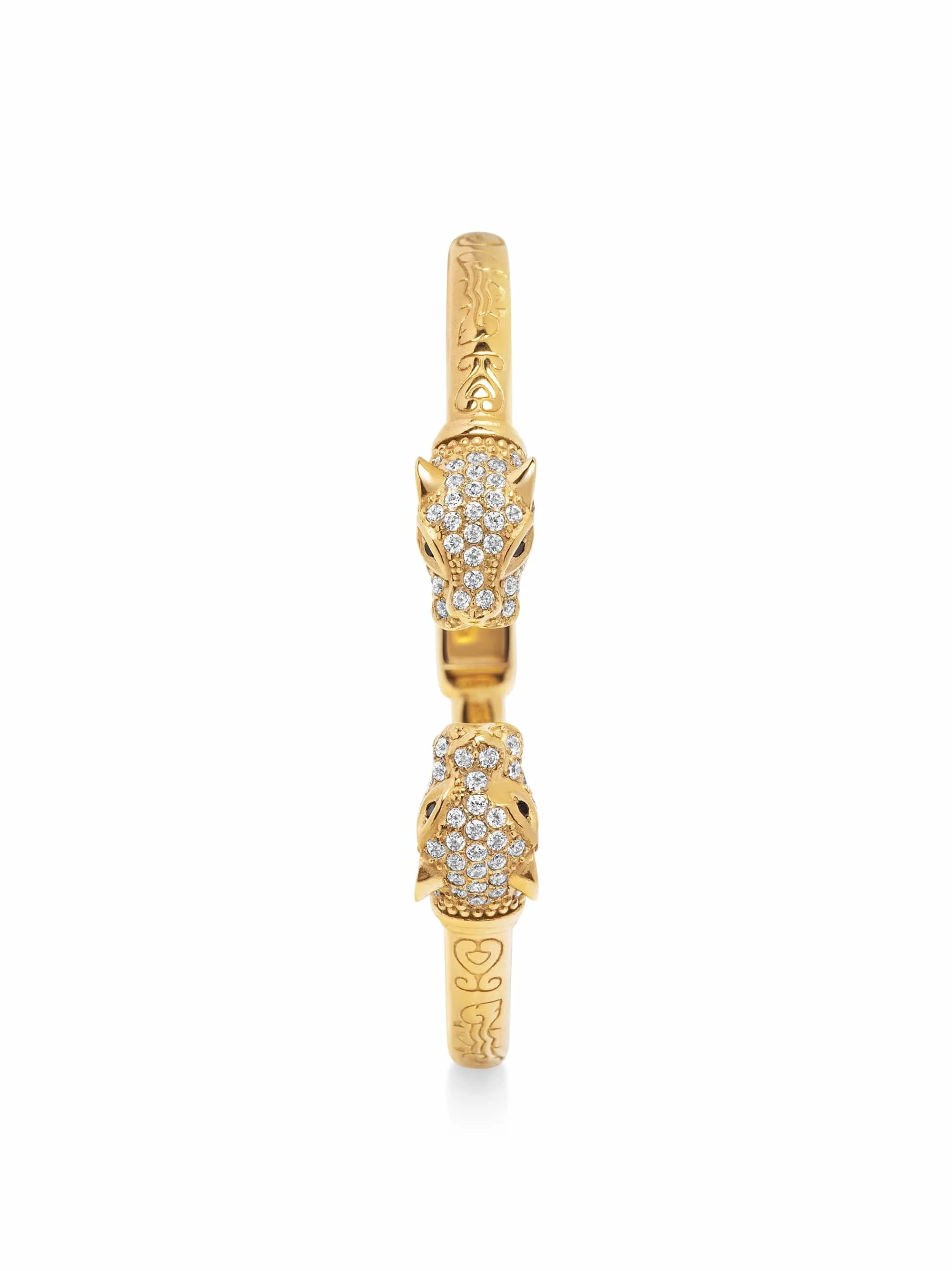 Men's Gold CZ Panther Bangle