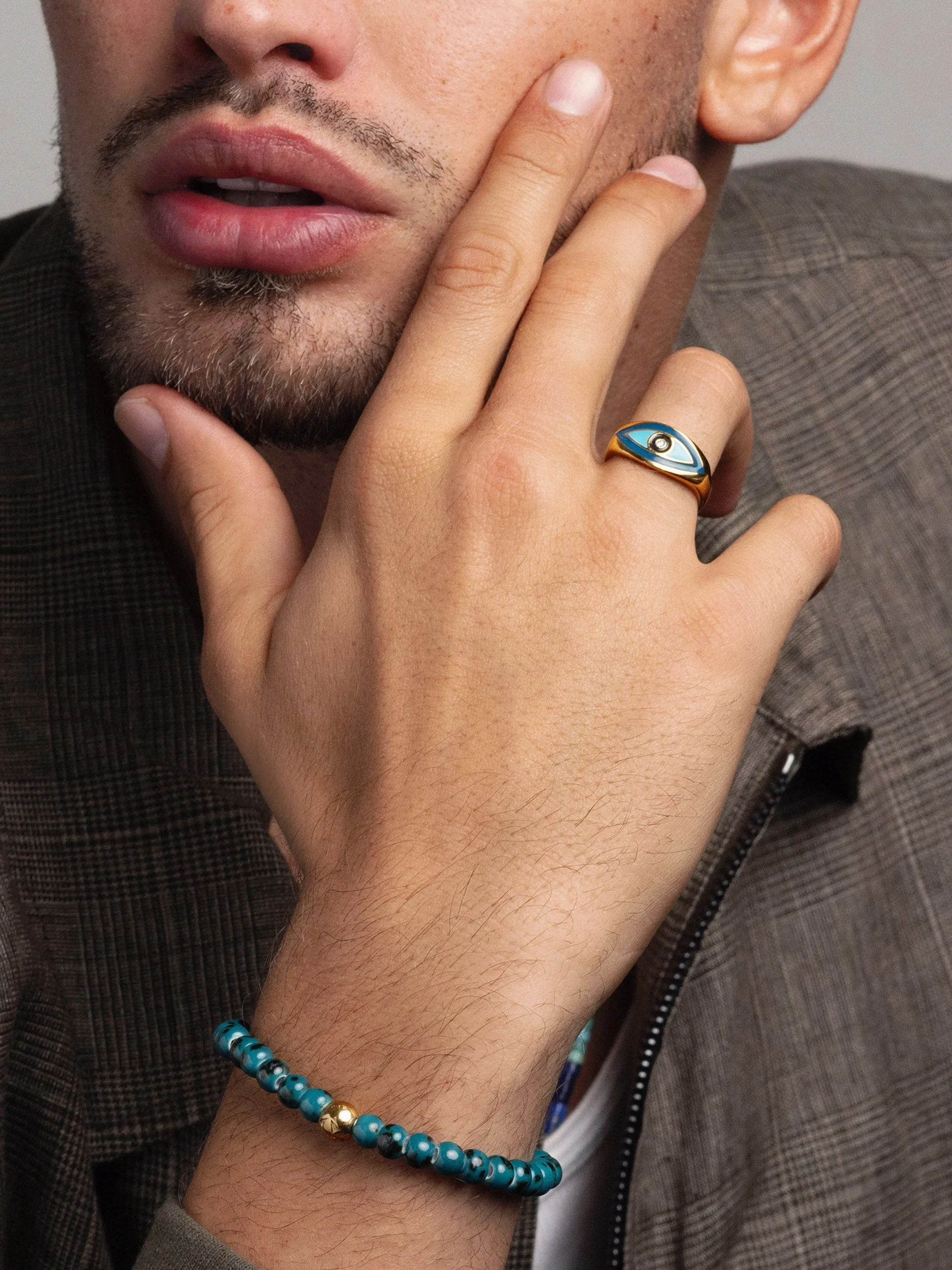Men's Gold Evil Eye Ring